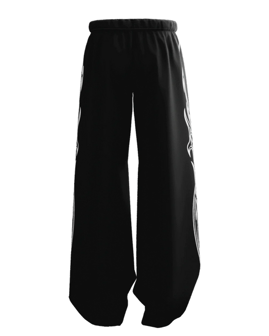 MAYA BLACK UNISEX STRAIGHT FIT BAGGY PANTS